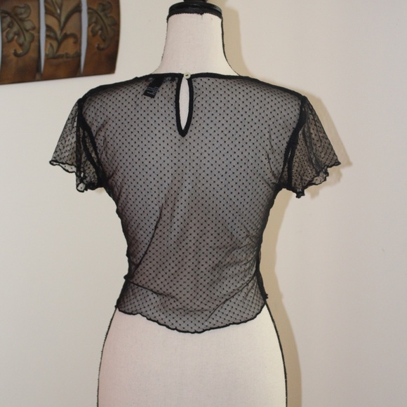 Forever 21, sheer crop embroidered flowers shirt - Picture 2 of 4